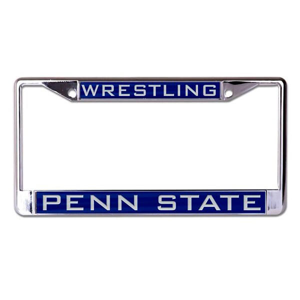 chrome license plate frame Penn State Wrestling acrylic inserts